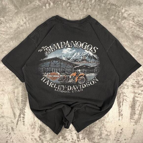 Harley-Davidson The New Timpanogos Utah Black Mountain Graphic T-shirt L - Picture 2 of 6